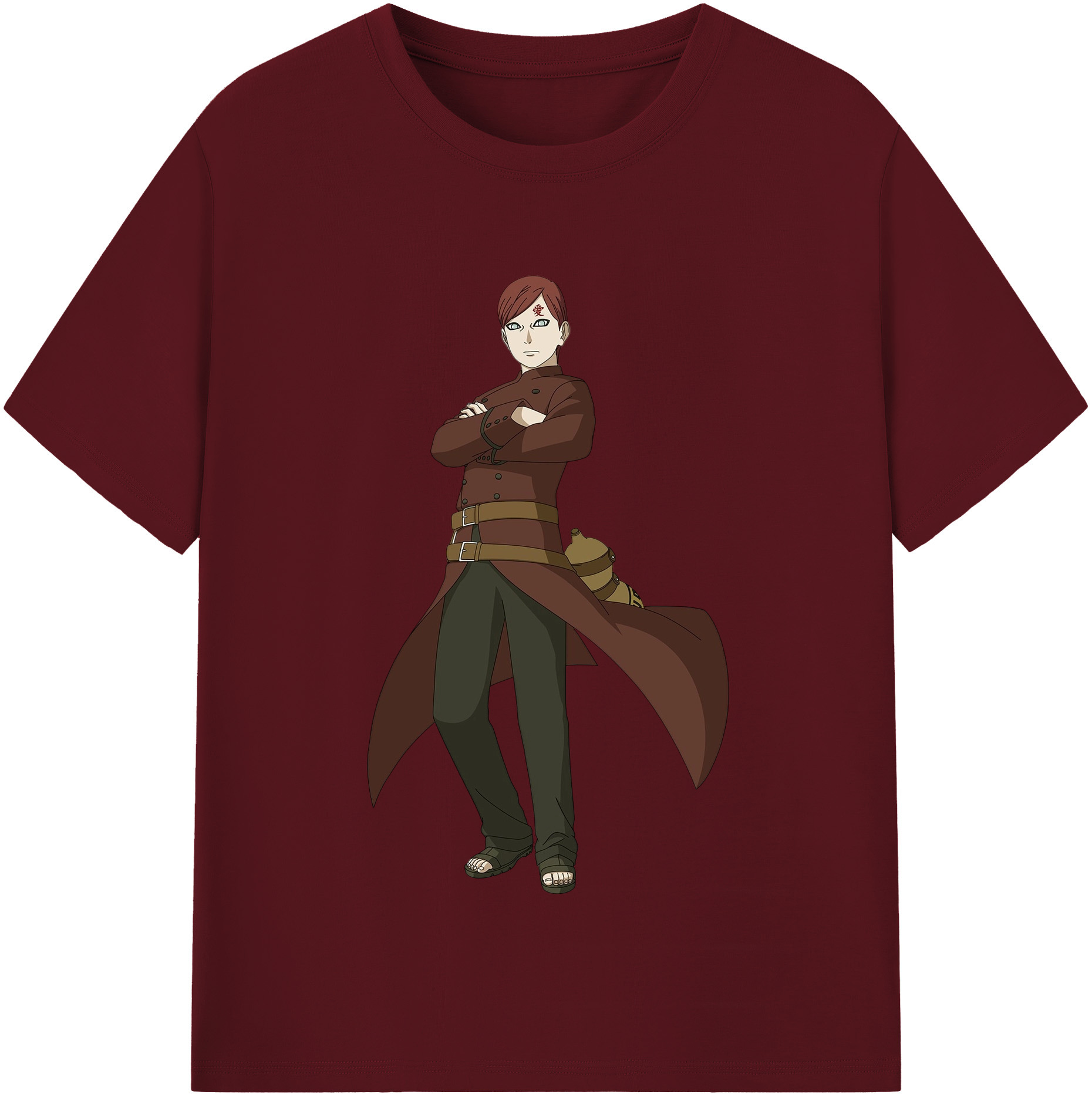 （画像用） NARUTO -ナルト- ガアラ Gaara 綿100％半袖Tシャツ（フロントプリント）